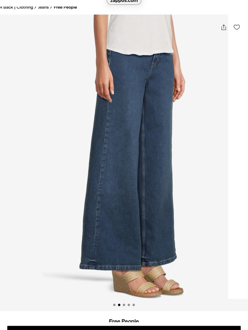 Free People We The Free Wide Leg Jeans Size 33 - Picture 3 of 6